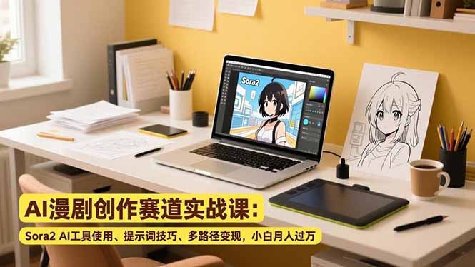 （16936期）AI漫剧创作赛道实战课：Sora2 AI工具使用、提示词技巧、多路径变现，小白月入过万-九节课