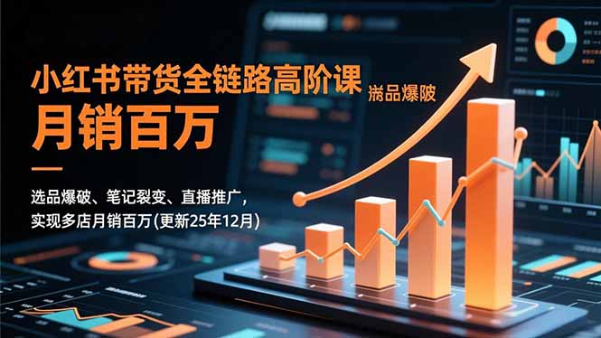 (16842期)小红书带货全链路高阶课,选品爆破、笔记裂变、直播推广,实现多店月销百万(更新25年12月)-九节课