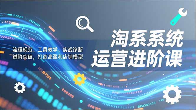 （16927期）淘系系统运营进阶课2.0，流程规范、工具教学、实战诊断，进阶突破，打造高盈利店铺模型-九节课