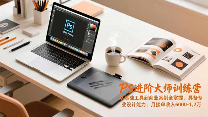 （16868期）PS进阶大师训练营，从基础工具到商业案例全掌握，具备专业设计能力，月接单收入6000-1.2万-九节课