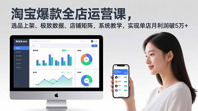 （16928期）淘宝爆款全店运营课2.0，选品上架、极致数据、店铺矩阵，系统教学，实现单店月利润破5万+-九节课