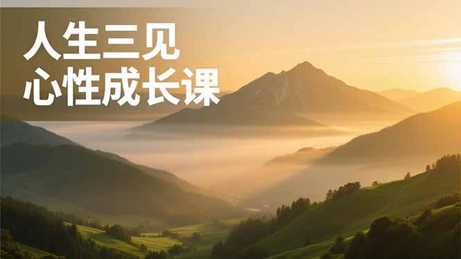 (16897期)人生三见心性成长课,见天地众生自己,搞透人性安顿身心,活出清晰自我,内在富足无价-九节课