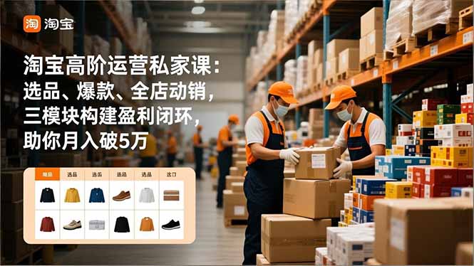 (16865期)淘宝高阶运营私家课:选品、爆款、全店动销,三模块构建盈利闭环,助你月入破5万-九节课