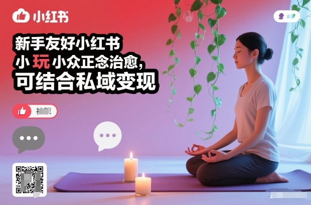 新手友好小红书小众正念治愈,玩法简单,可结合私域变现-九节课