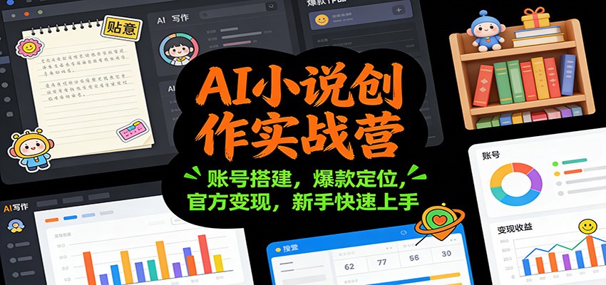 AI小说创作实战营：账号搭建，爆款定位，官方变现，新手快速上手-九节课