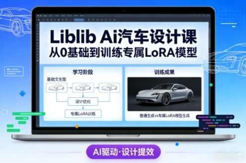 Liblib Ai汽车设计课，从0基础文生图，到教你训练专属设计和风格LoRA模型-九节课