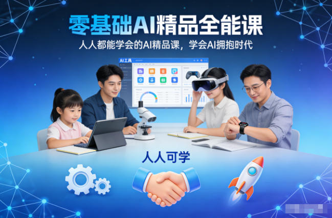 零基础AI精品全能课,人人都能学会的AI精品课,学会AI拥抱时代-九节课