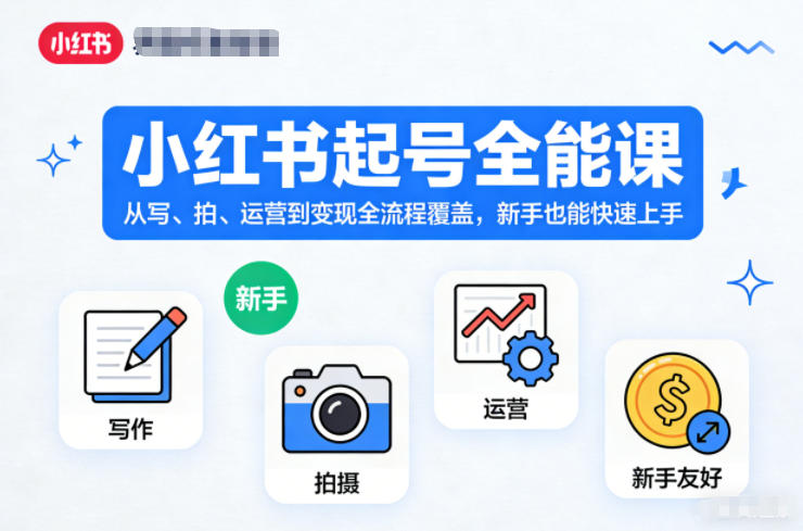 小红书起号全能课,从写、拍、运营到变现全流程覆盖,新手也能快速上手-九节课