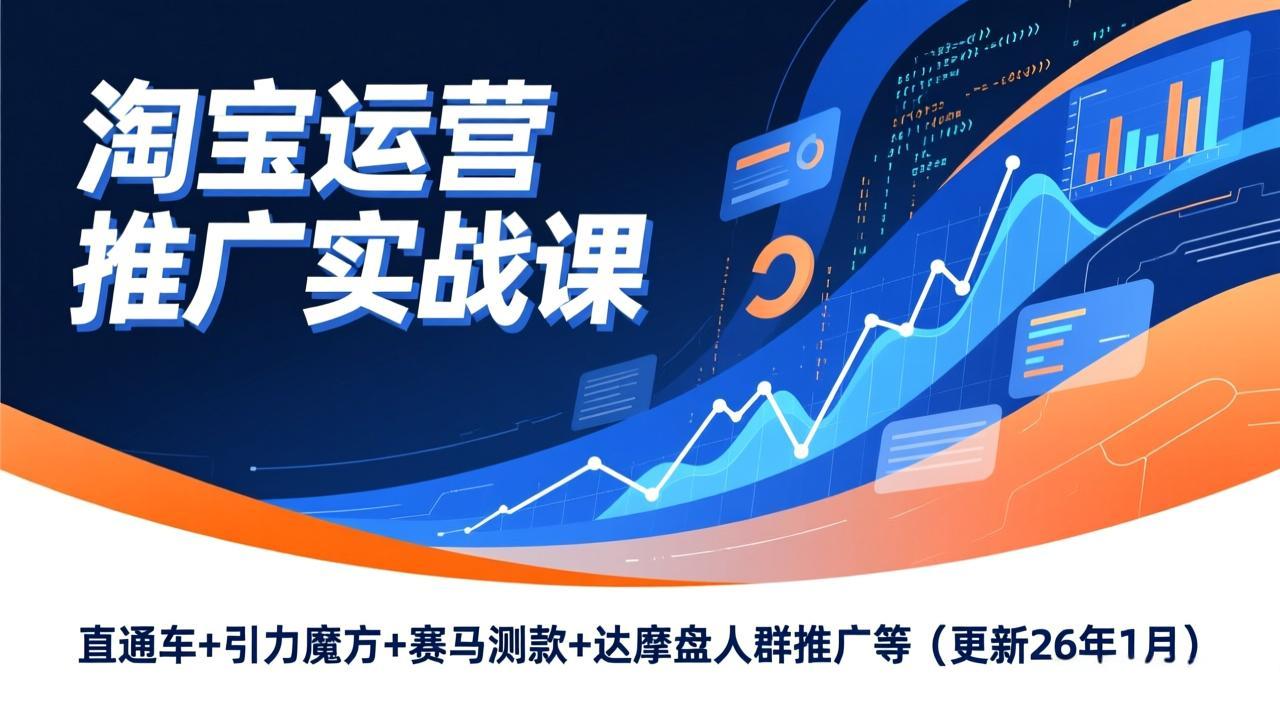 （17200期）淘宝运营推广实战课，直通车+引力魔方+赛马测款+达摩盘人群推广等（更新26年1月）-九节课