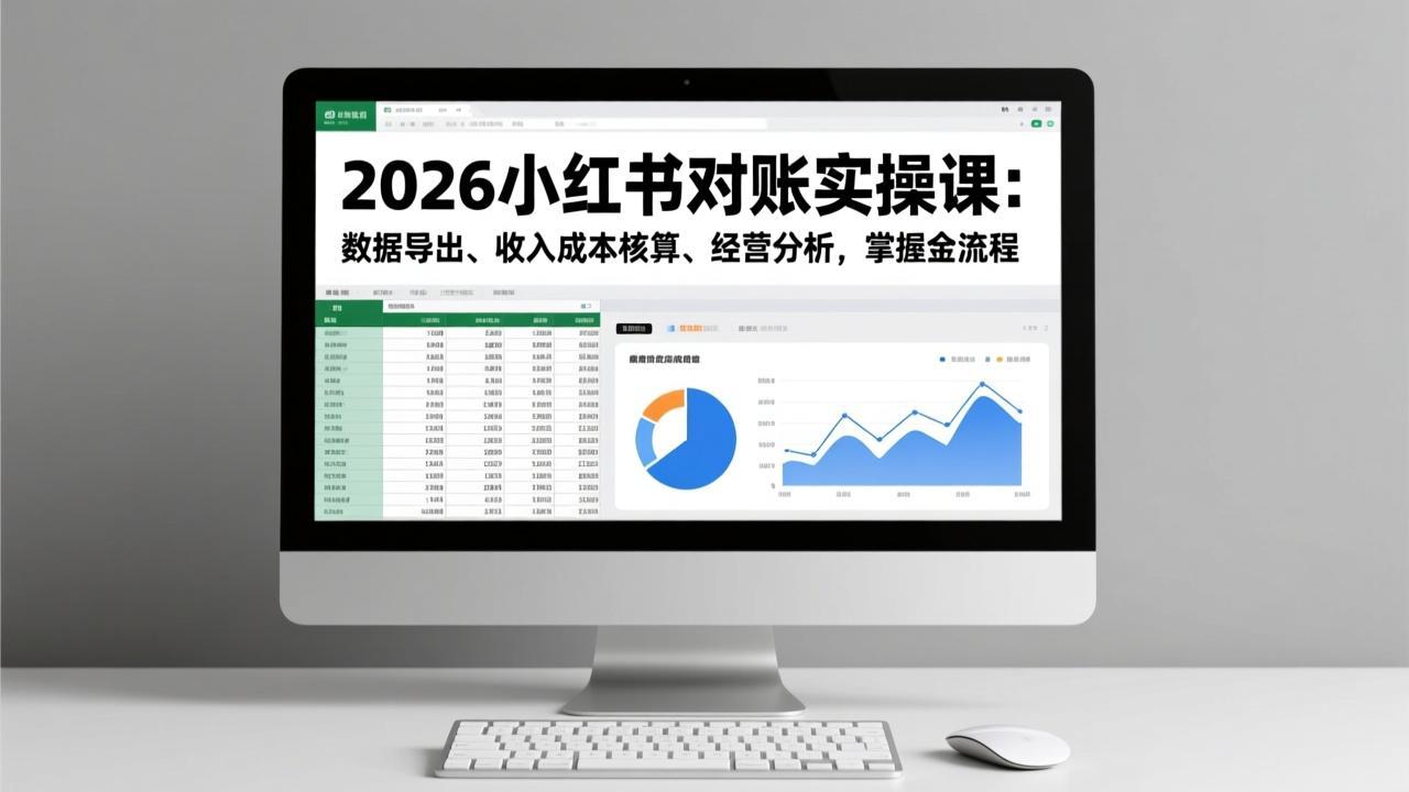（17071期）2026小红书对账实操课：数据导出、收入成本核算、经营分析，掌握全流程-九节课