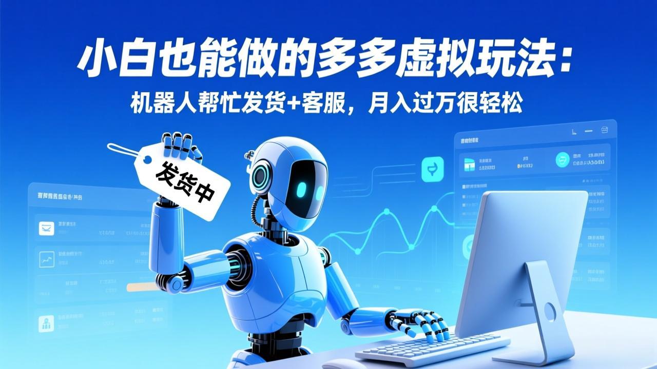 (17230期)小白也能做的多多虚拟玩法:机器人帮忙发货+客服,月入过万很轻松-九节课