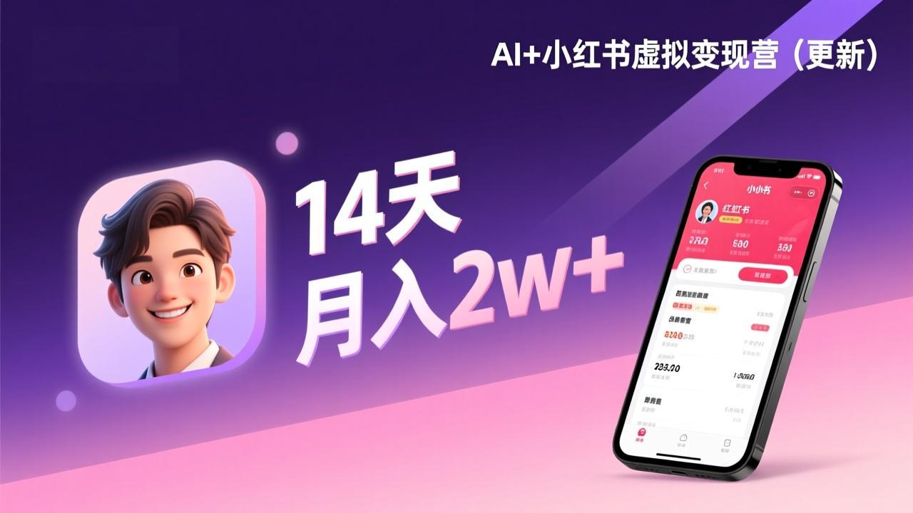 （17275期）AI+小红书虚拟变现营（更新），14天掌握选品、笔记、成交，打造自动化月入2w+事业-九节课