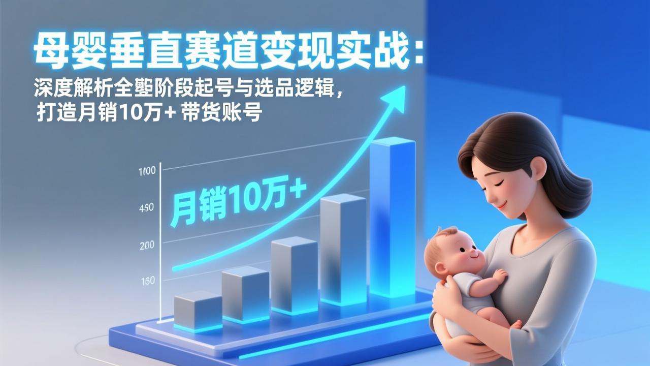 （17233期）母婴垂直赛道变现实战：深度解析三大阶段起号与选品逻辑，打造月销10万+带货账号-九节课
