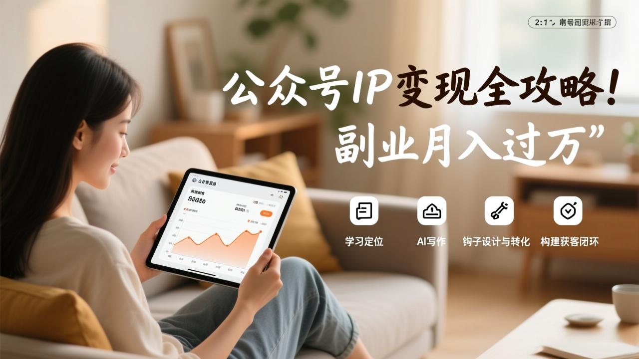 （17275期）公众号IP变现全攻略，学习定位、AI写作、钩子设计与转化，构建获客闭环，副业月入过万-九节课