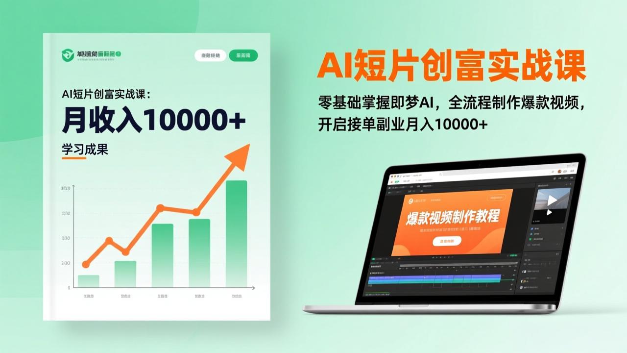 （17236期）AI短片创富实战课：零基础掌握即梦AI，全流程制作爆款视频，开启接单副业月入10000+(更新)-九节课