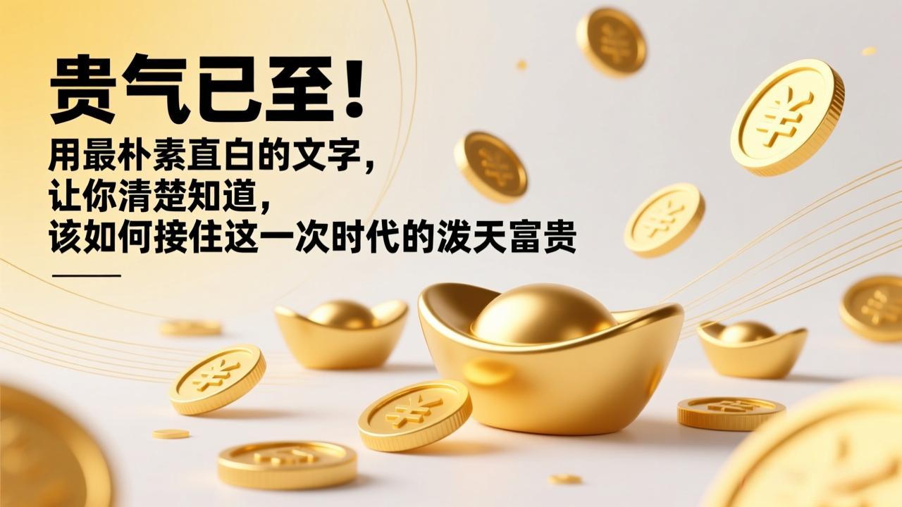 （17049期）付费文章：贵气已至！用最朴素直白的文字，让你清楚知道，该如何接住这一次时代的泼天富贵-九节课