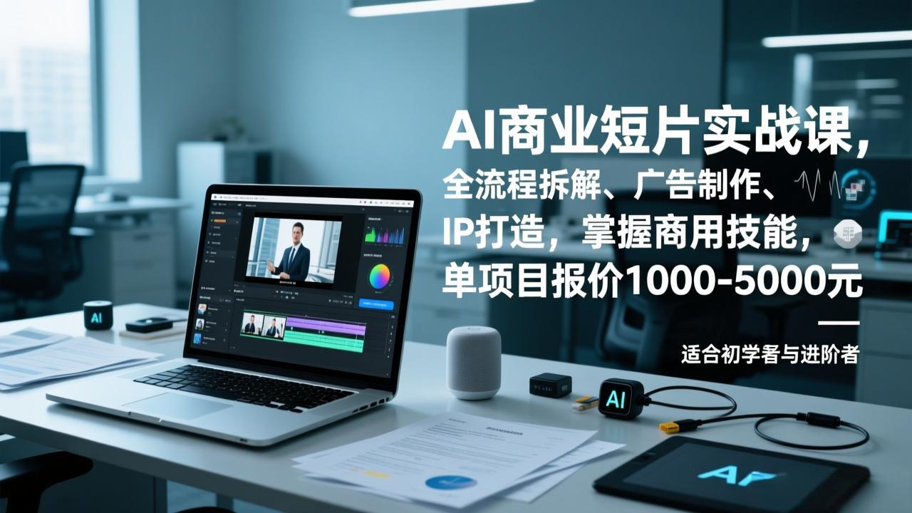 （17051期）AI商业短片实战课，全流程拆解、广告制作、IP打造，掌握商用技能，单项目报价1000-5000元-九节课