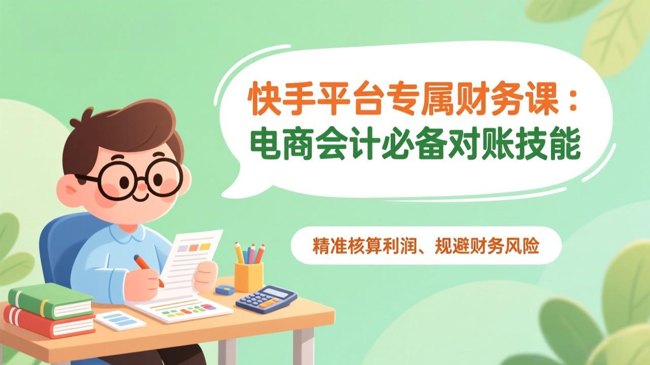 （17167期）快手平台专属财务课：电商会计必备对账技能，精准核算利润、规避财务风险-九节课
