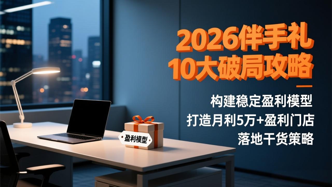 （17191期）2026伴手礼10大破局攻略：构建稳定盈利模型，打造月利5万+盈利门店，落地干货策略-九节课