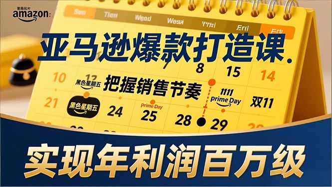 （17021期）亚马逊爆款打造课，大促节点、全年规划、淡旺季打法，把握销售节奏，实现年利润百万级-九节课