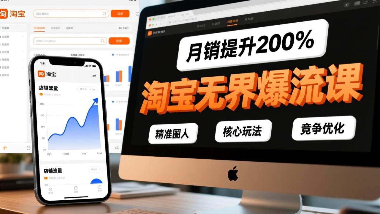 （17132期）淘宝无界爆流课，精准圈人、核心玩法、竞争优化，快速引爆店铺流量，月销提升200%-九节课