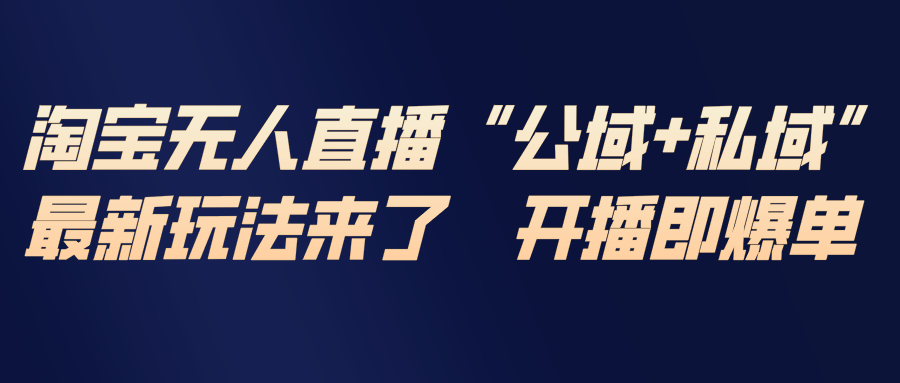 （17098期）淘宝无人直播最新玩法，包含私域和公域两种玩法-九节课