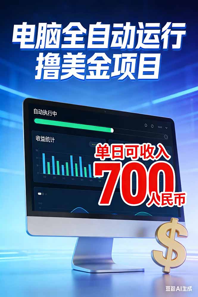 （17169期）2026年电脑全自动赚美金项目，单电脑日收益700+-九节课