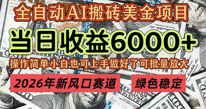 （17079期）2026年新风口赛道，当日6000+以上，可批量放大，月收入20万+，长期绿色稳定的项目-九节课