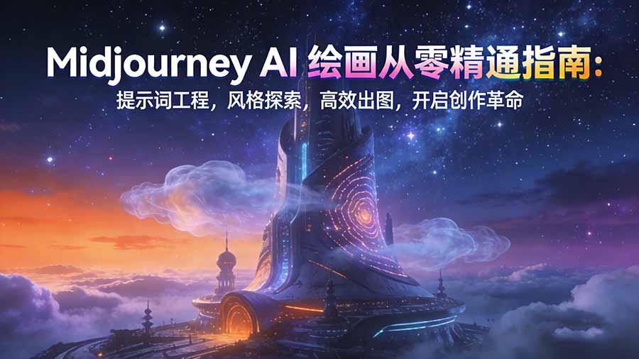 （17118期）Midjourney AI绘画从零精通指南：提示词工程，风格探索，高效出图，开启创作革命-九节课