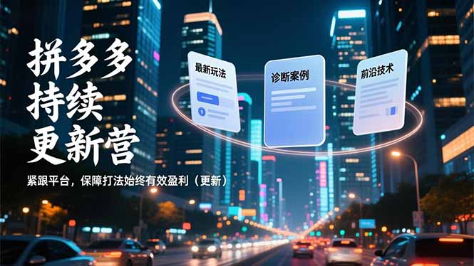 (16987期)拼多多持续更新营,最新玩法、诊断案例、前沿技术,紧跟平台,保障打法始终有效盈利(更新)-九节课