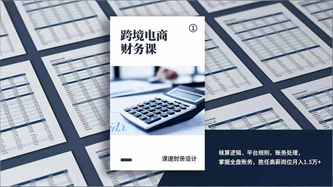 （17036期）跨境电商财务课，核算逻辑、平台规则、账务处理，掌握全盘账务，胜任高薪岗位月入1.5万+-九节课