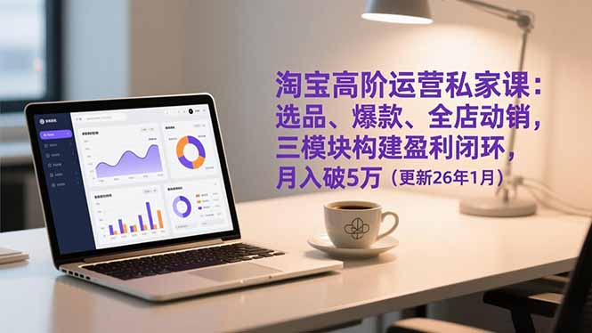 （17016期）淘宝高阶运营私家课：选品、爆款、全店动销，三模块构建盈利闭环，月入破5万（更新26年1月）-九节课