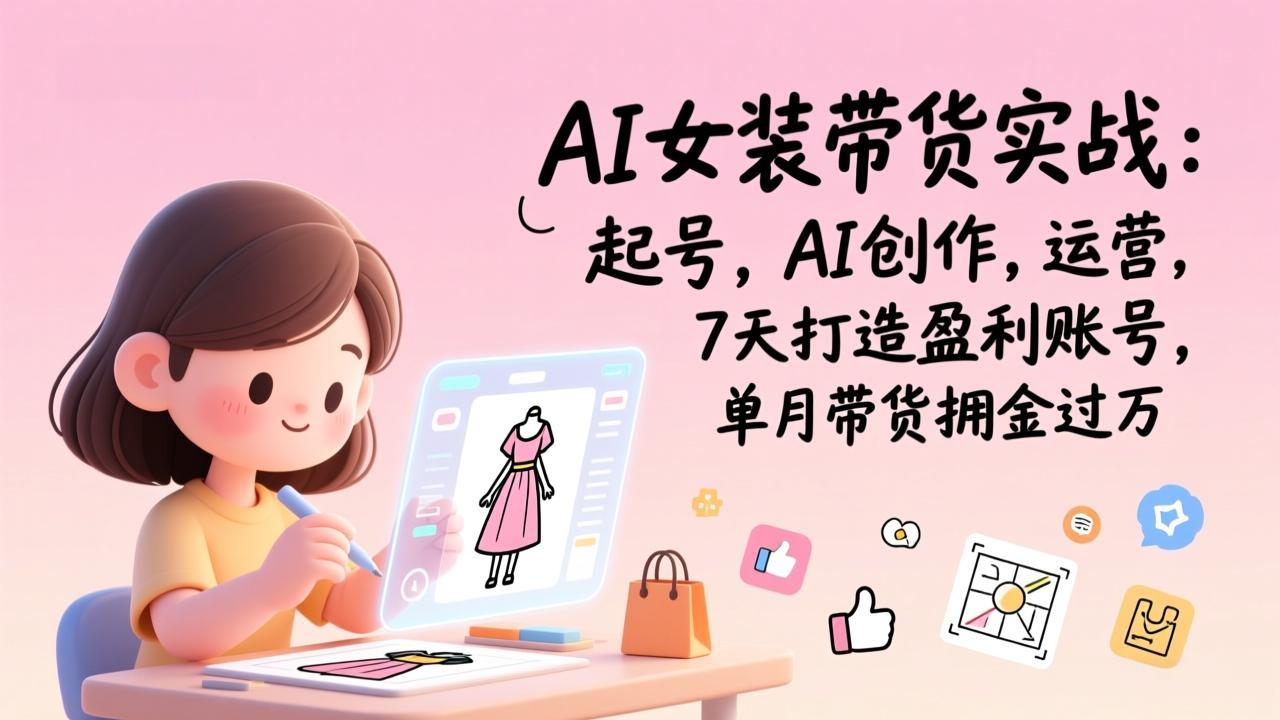 （17117期）AI女装带货实战班（更新）：起号，AI创作，运营，7天打造盈利账号，单月带货佣金过万-九节课