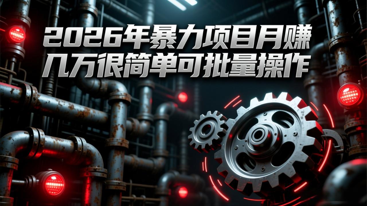 （17218期）2026年暴力项目月赚几万很简单可批量操作，成本低，利润大-九节课