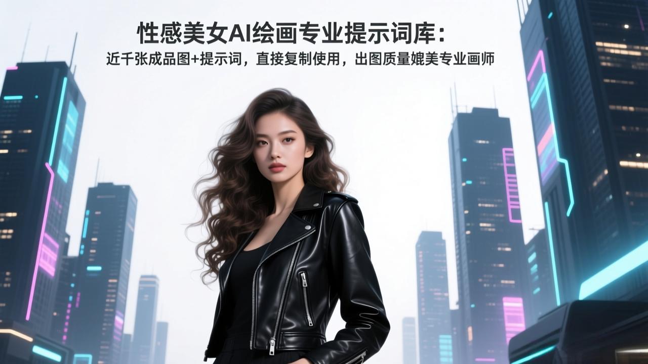 （17262期）性感美女AI绘画专业提示词库：近千张成品图+提示词，直接复制使用，出图质量媲美专业画师-九节课