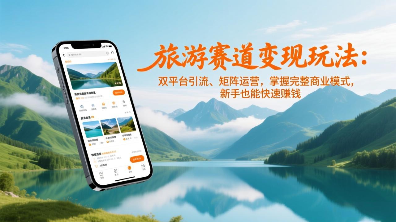 (17153期)旅游赛道变现玩法:双平台引流、矩阵运营,掌握完整商业模式,新手也能快速赚钱-九节课