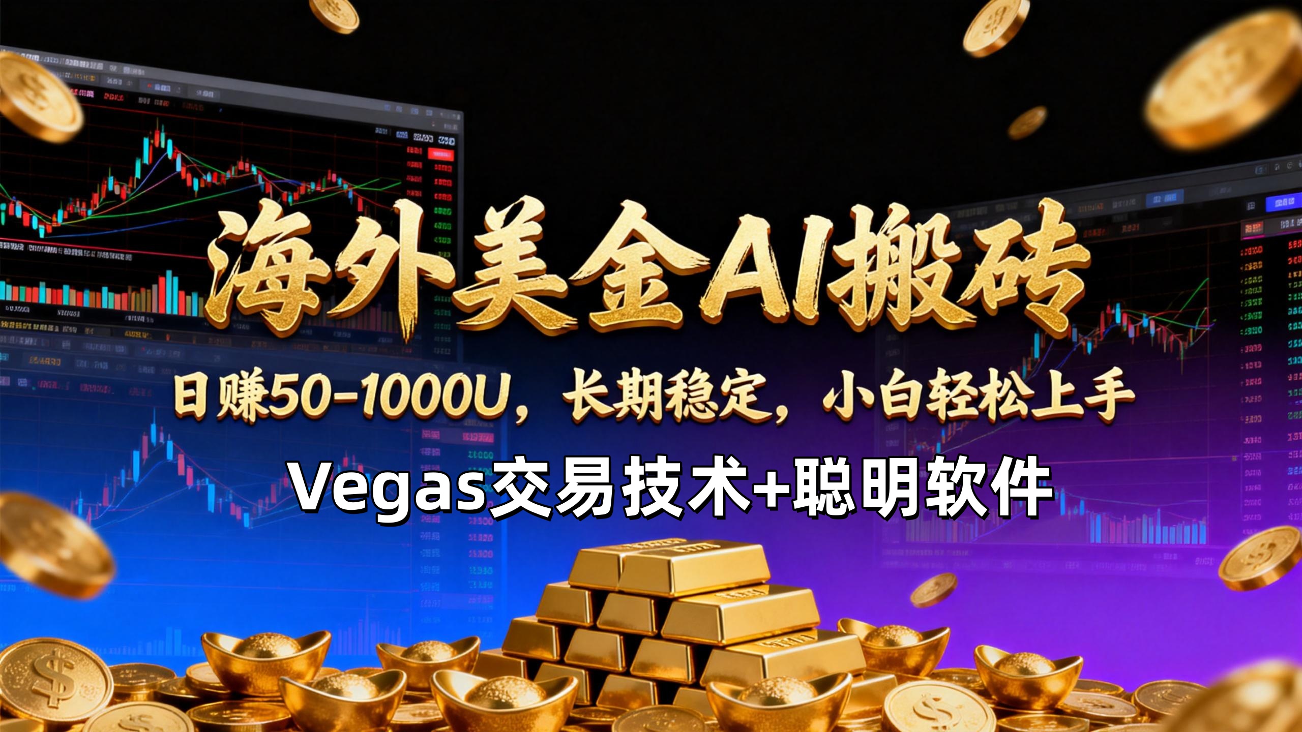 （17143期）【海外美金AI搬砖】Vegas交易技术+聪明软件，日赚50-1000U，长期稳定，小白轻松上手。-九节课