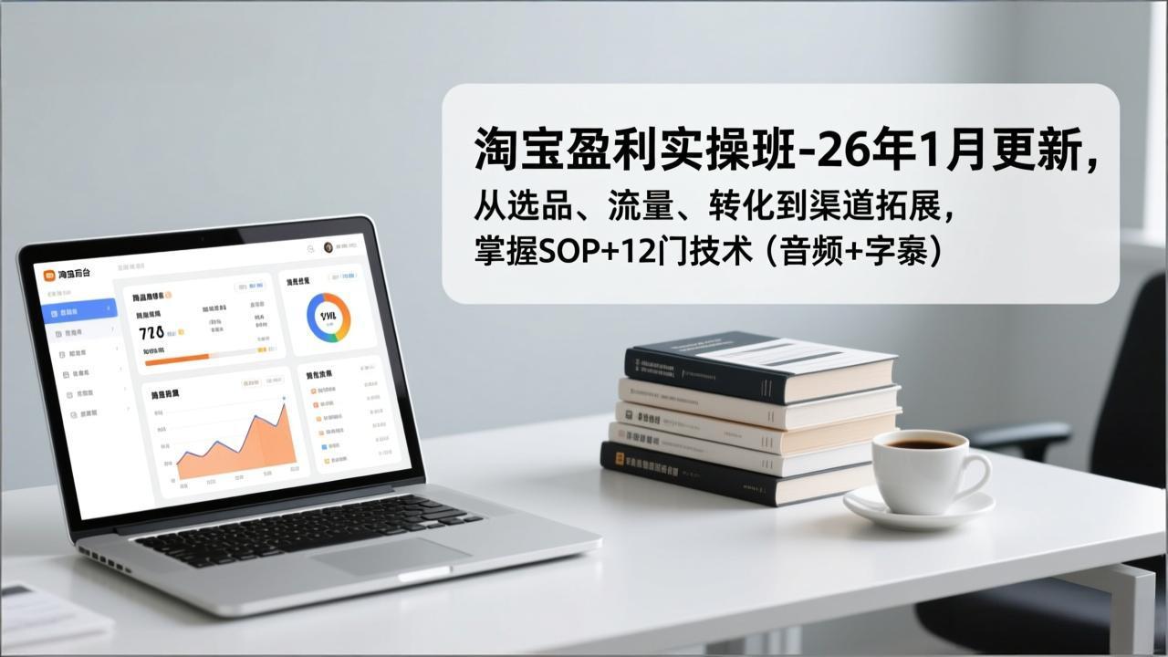 （17105期）淘宝盈利实操班-26年1月更新，从选品、流量、转化到渠道拓展，掌握SOP+12门技术（音频+字幕）-九节课