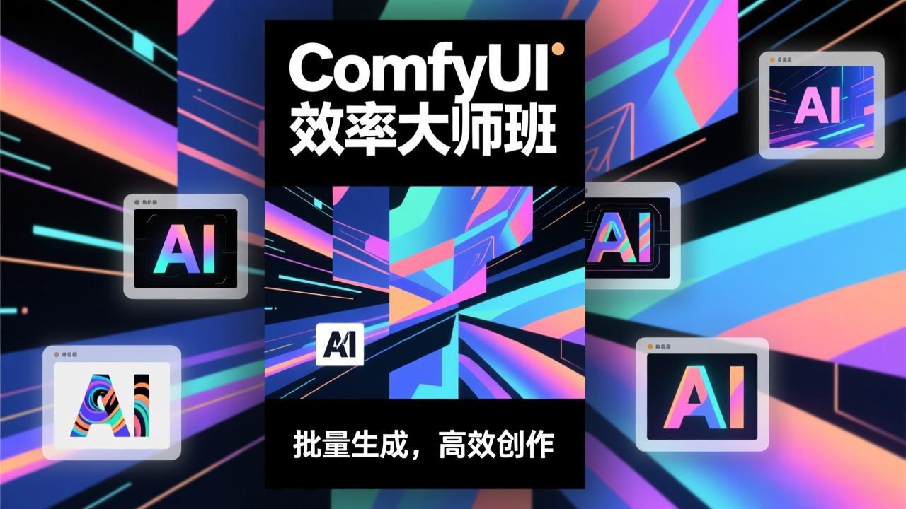 (17107期)ComfyUI效率大师班:工作流搭建,批量生成,将个人AI出图效率提升5-10倍,月接单收入1-3万-九节课