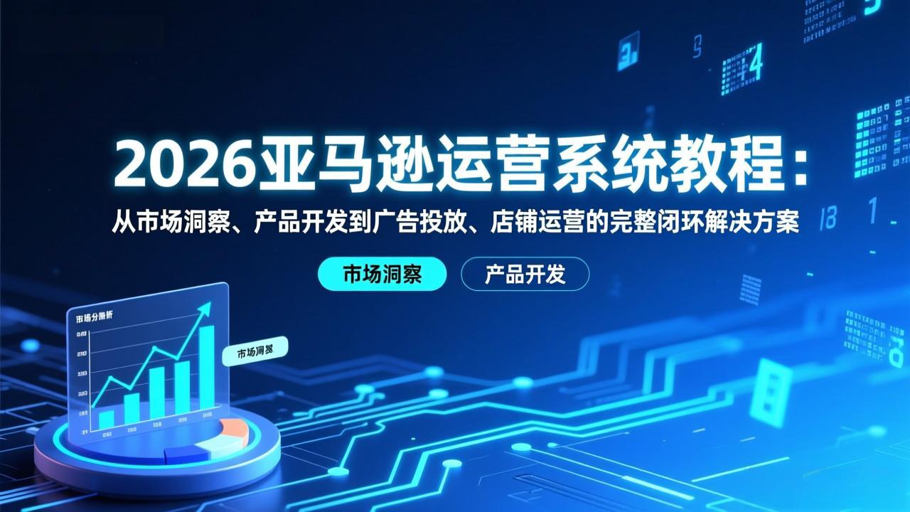 （17208期）2026亚马逊运营系统教程：从市场洞察、产品开发到广告投放、店铺运营的完整闭环解决方案-九节课