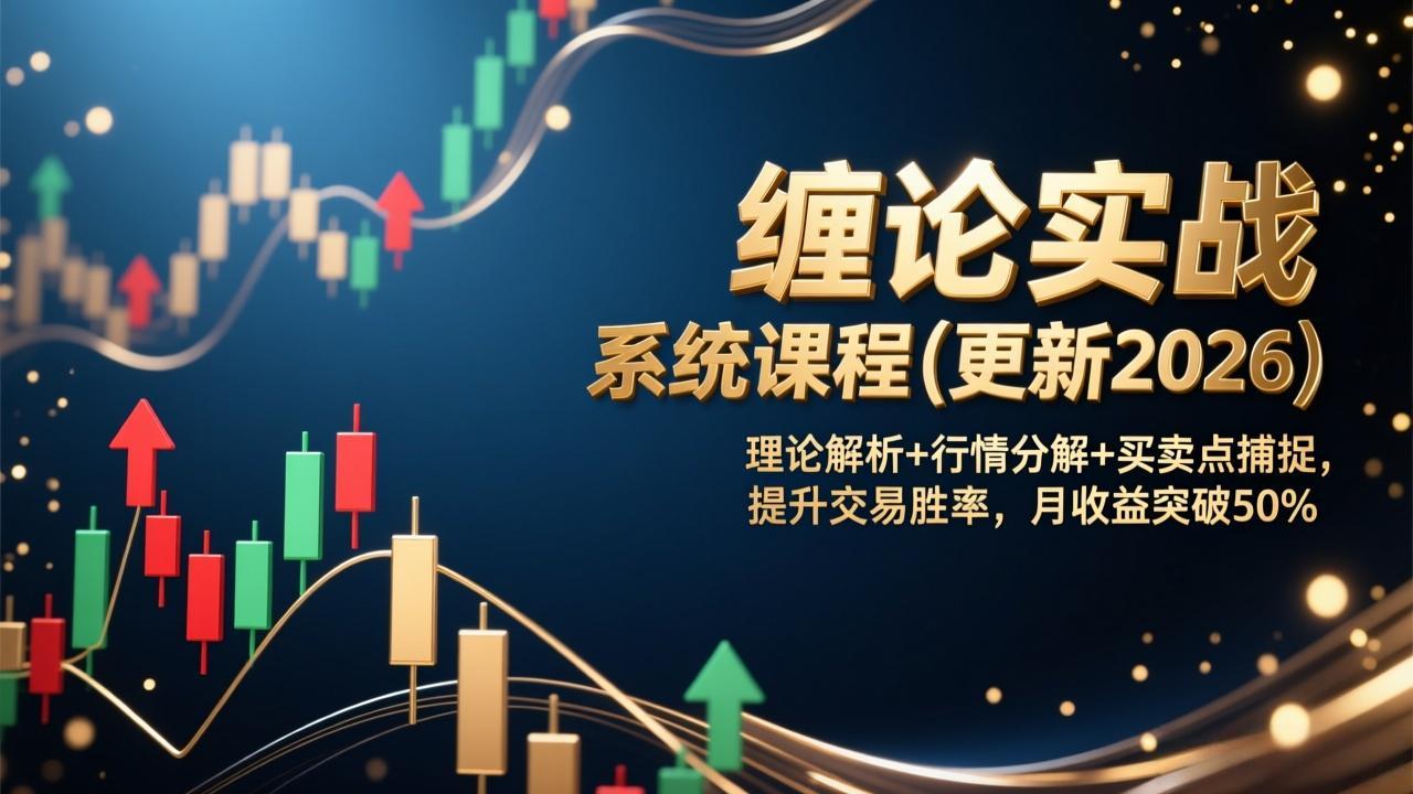 （17136期）缠论实战系统课程(更新2026)，理论解析+行情分解+买卖点捕捉，提升交易胜率，月收益突破50%-九节课