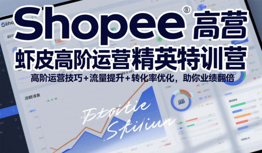 Shopee虾皮高阶运营精英特训营，高阶运营技巧+流量提升+转化率优化，助你业绩翻倍-九节课