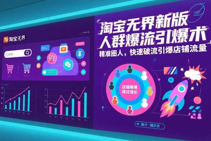 淘宝无界新版人群爆流引爆术，精准圈人，快速破流引爆店铺流量-九节课