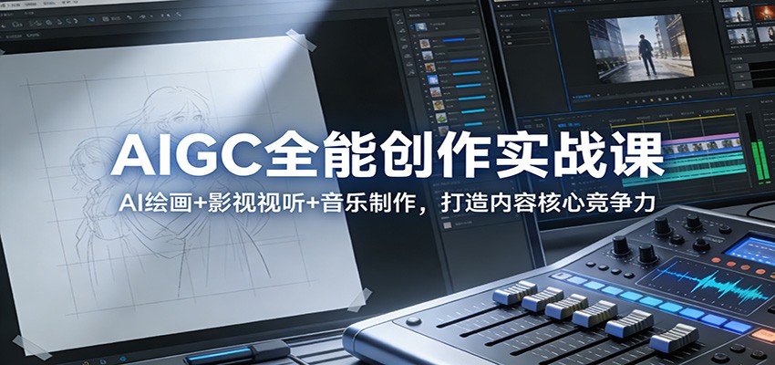 AIGC全能创作实战课:AI绘画+影视视听+音乐制作,打造内容核心竞争力-九节课