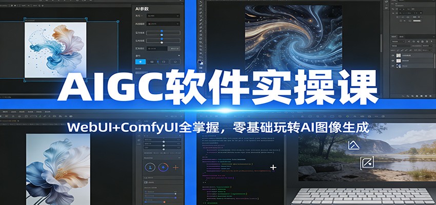 AIGC软件实操课：WebUI+ComfyUI全掌握，零基础玩转AI图像生成-九节课