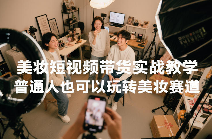 美妆短视频带货实战教学，普通人也可以玩转美妆赛道-九节课