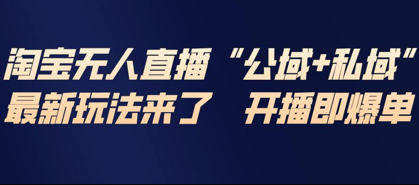 淘宝无人直播完整教程，公试+私域，最新玩法来了，开播即爆单-九节课