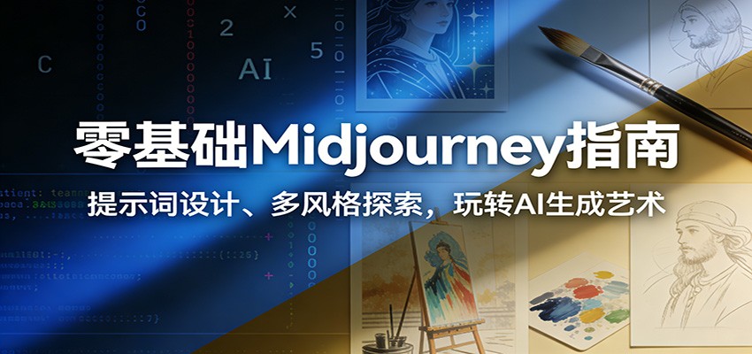 零基础Midjourney指南：提示词设计、多风格探索，玩转AI生成艺术-九节课