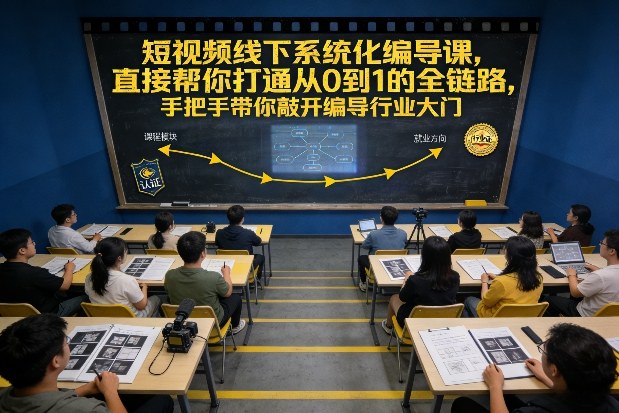 短视频线下系统化编导课，直接帮你打通从0到1的全链路，手把手带你敲开编导行业大门-九节课