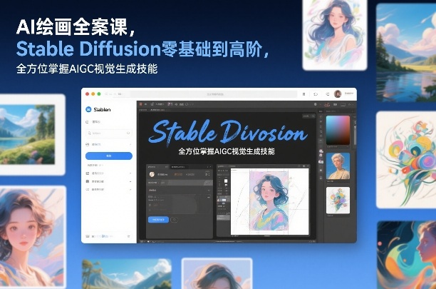 AI绘画全案课,Stable Diffusion零基础到高阶,全方位掌握AIGC视觉生成技能-九节课